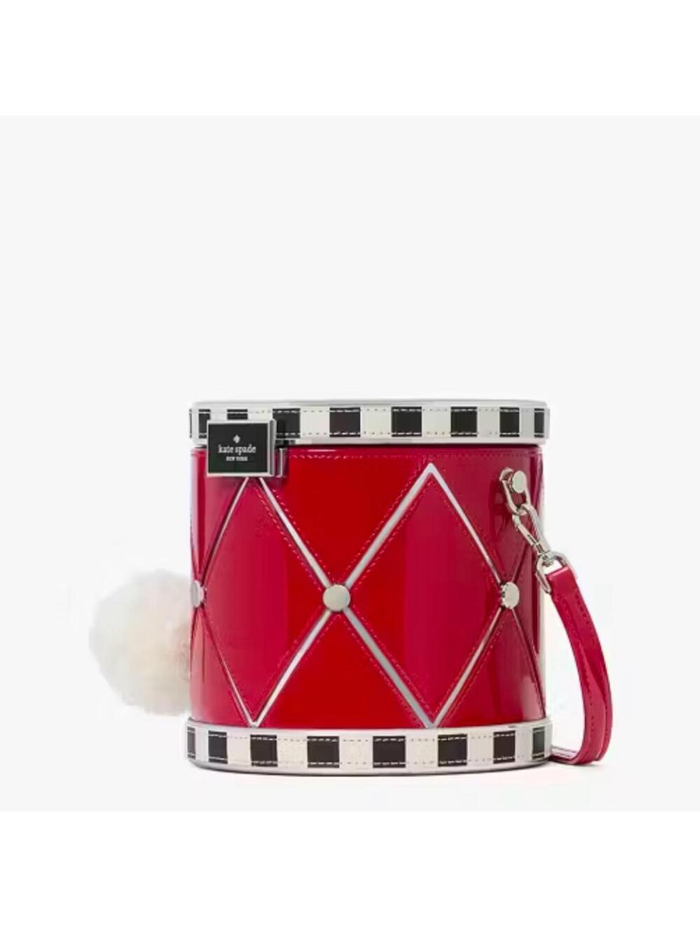 Kate Spade NWT Crossbody Red and Black 3D Drum Crossbody Bag - Picture 3 of 9
